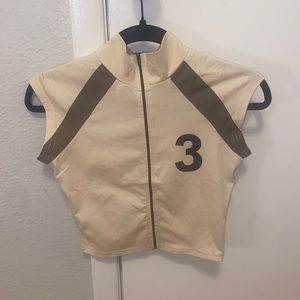 Vintage Crop Top Zip Up. Size S. Color Apricot